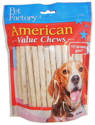 Pet Factory Inc, Friandises pour chiens, American Beefhide Munchie Rolls, 40-Pk.