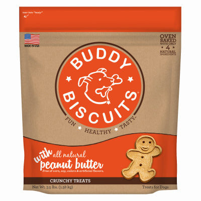 Biscuits Buddy, Friandises pour chiens, beurre de cacahuètes, 3.5-Lbs.