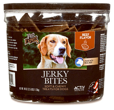 Expert en animaux de compagnie, Friandises pour chiens, bouchées au boeuf Jerky, tube de 40 oz