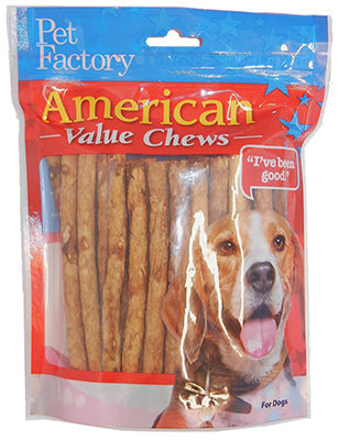 Pet Factory Inc, Friandises pour chiens, rouleau à saveur de poulet en peau de bœuf, 40 pièces (paquet de 4)