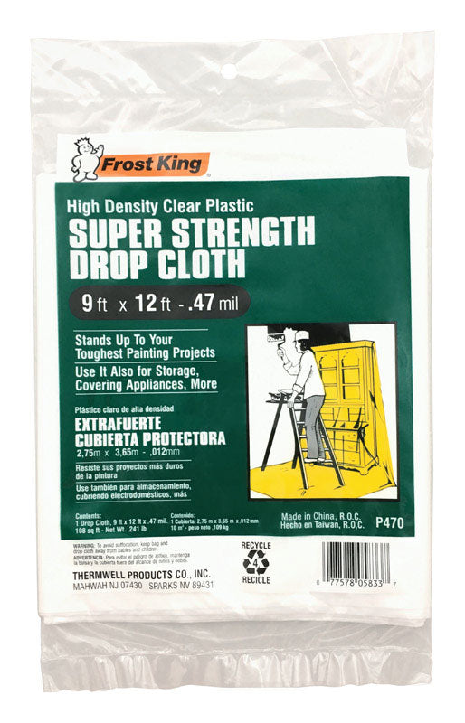 THERMWELL PRODUCTS CO INC, Frost King 9 ft. W X 12 ft. L X 0.47 mil Plastic Drop Cloth 1 pk