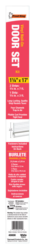 Frost King, Frost King White Aluminum/Vinyl Door Set For Door Jambs 1-1/4 in.