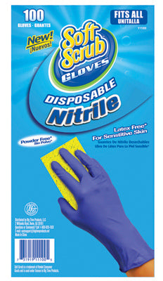 BIG TIME PRODUCTS LLC, Gants jetables en nitrile, sans latex ni poudre, bleus, taille unique, 100 pièces