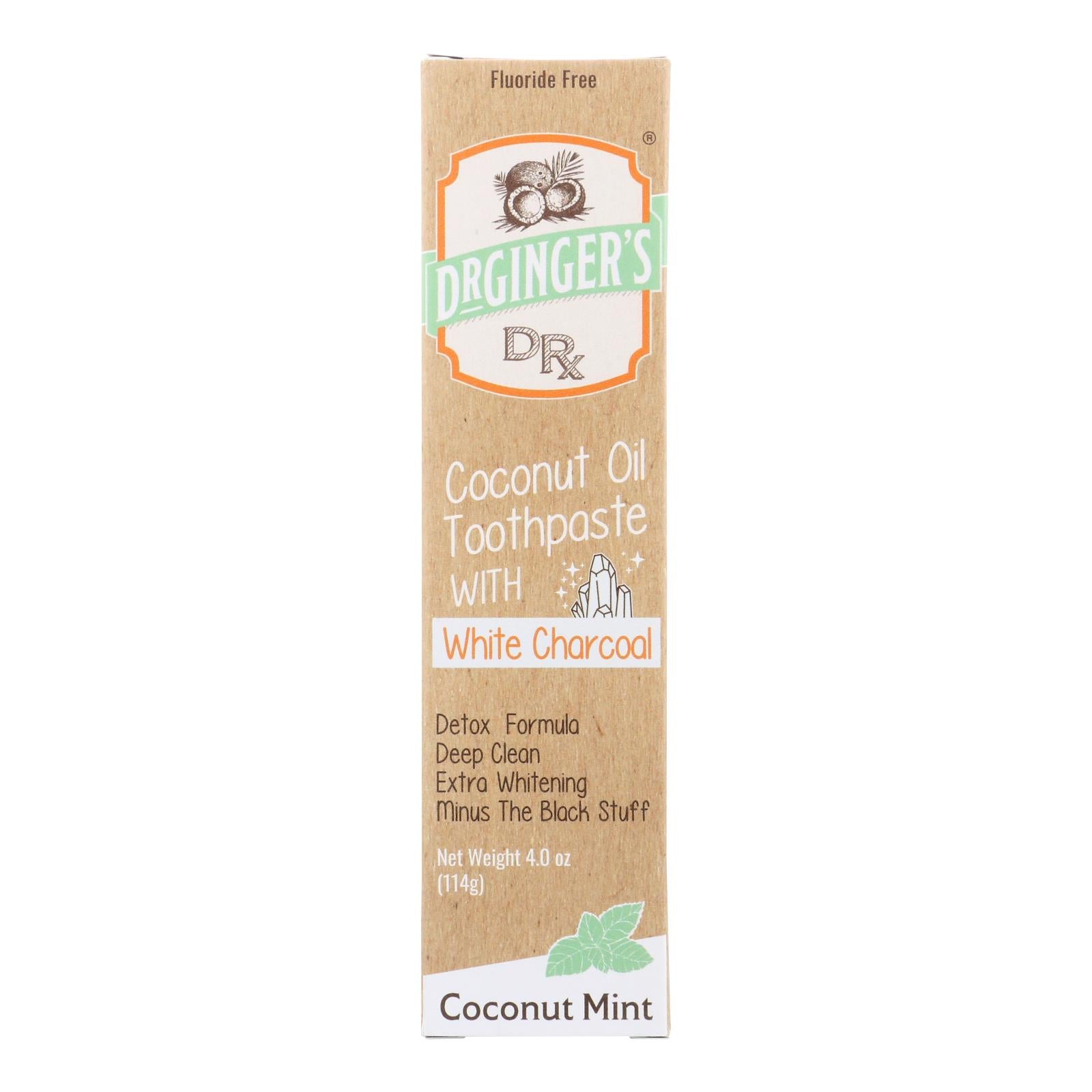 Dr. Ginger'S, Ginger's - Dentifrice au charbon blanc - 4 oz.