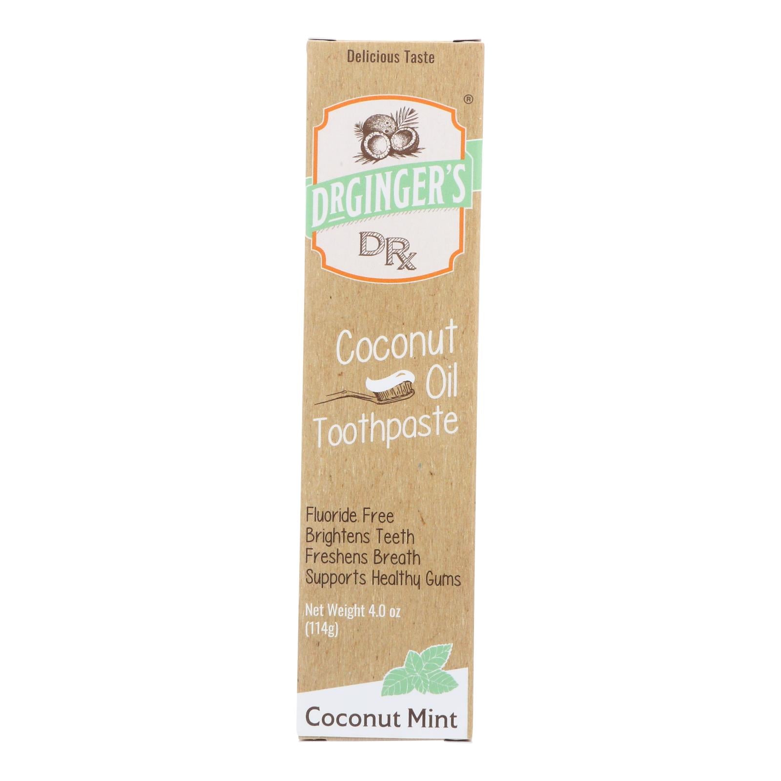 Dr. Ginger'S, Ginger's - Tthpst Coconut Oil Mint - 1 Each - 4 OZ