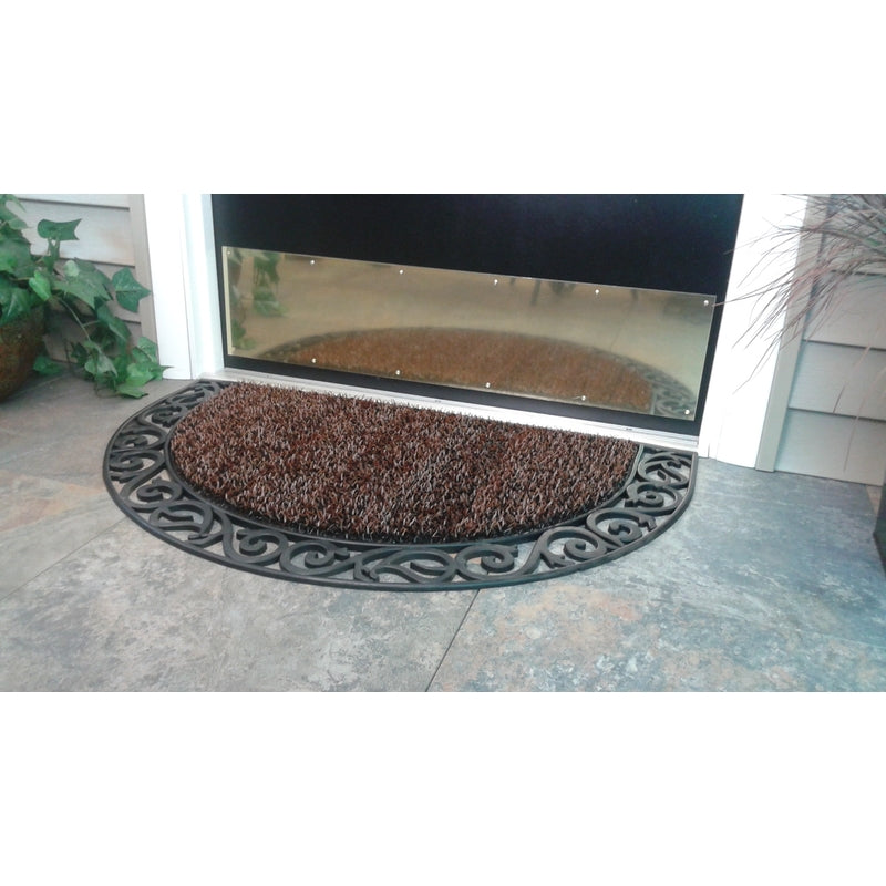 GRASSWORX LLC, GrassWorx Fer Forgé 36 in. L X 24 po. W Brown Halfmoon Polyethylene/Rubber Door Mat