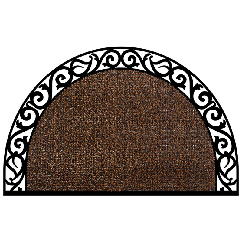 GRASSWORX LLC, GrassWorx Fer Forgé 36 in. L X 24 po. W Brown Halfmoon Polyethylene/Rubber Door Mat