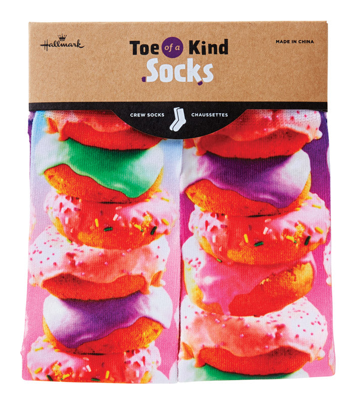 HALLMARK MARKETING COMPANY LLC, Hallmark Donuts Crew Socks Cotton 1 pk (Pack of 2)