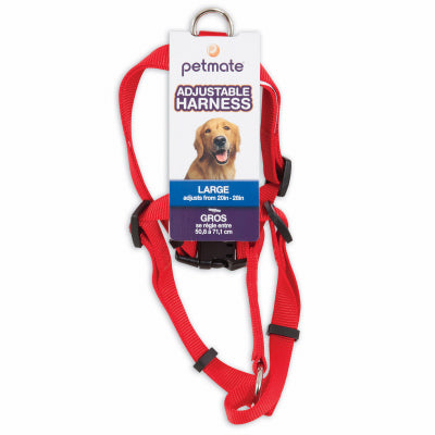 Petmate, Harnais pour chien, nylon rouge, 3/4 x 20-28-In.