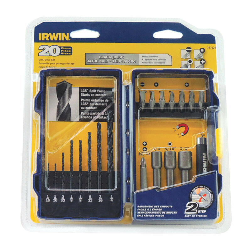 BLACK & DECKER US INC, Irwin 2 in. Steel Drill and Driver Bit Set 20 pc