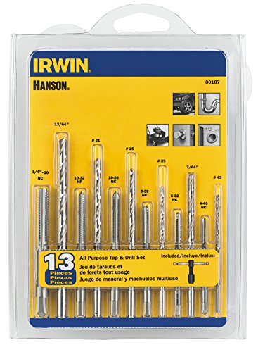 BLACK & DECKER US INC, Irwin Hanson High Speed Steel SAE Drill and Tap Bit Set 13 pc (Jeu d'embouts de perçage et de taraudage en acier rapide SAE)