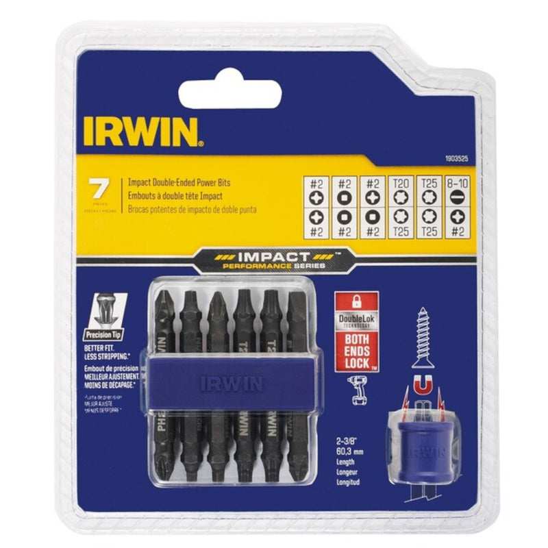 BLACK & DECKER US INC, Irwin Impact Performance Series Assorted 2-3/8 in. L Double-Ended Screwdriver Bit Set Steel 7 pc