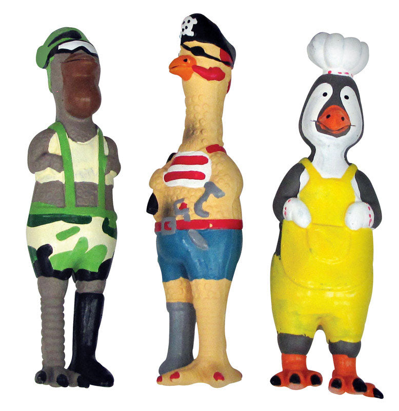 BOSS PET PRODUCTS INC, Jouet pour chien Boss Pet Digger's Assorted Latex Fowl Character Squeaky Large 1 pk