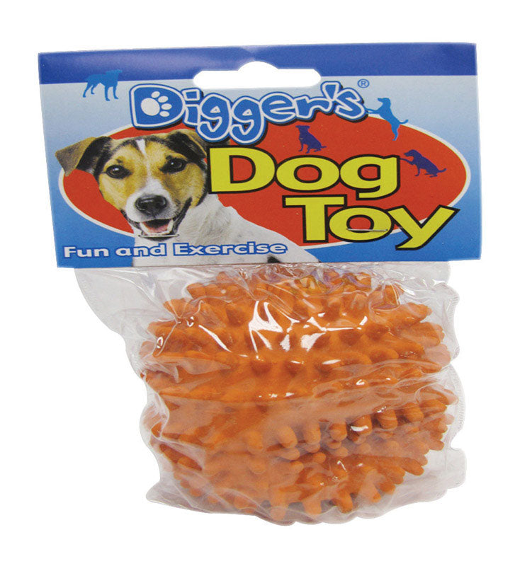 BOSS PET PRODUCTS INC, Jouet pour chien Boss Pet Digger's Orange Latex Needle Ball Ball Medium 1 pk