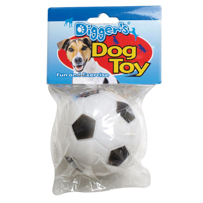 BOSS PET PRODUCTS INC, Jouet pour chien Boss Pet Digger's Soccer Ball en vinyle noir/blanc Medium 1 pk