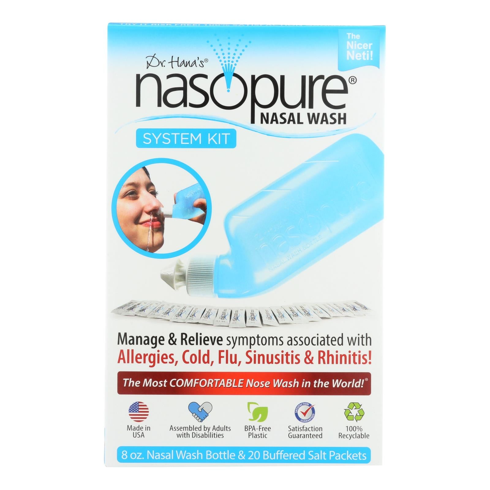 Nasopure, Kit de lavage nasal Nasopure du Dr. Hana - 1 pièce - 8 OZ