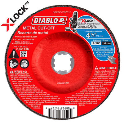 Freud, Lame à tronçonner Diablo X-Lock pour métal, Type 27, 4.5 x 1/16-In. (paquet de 10)