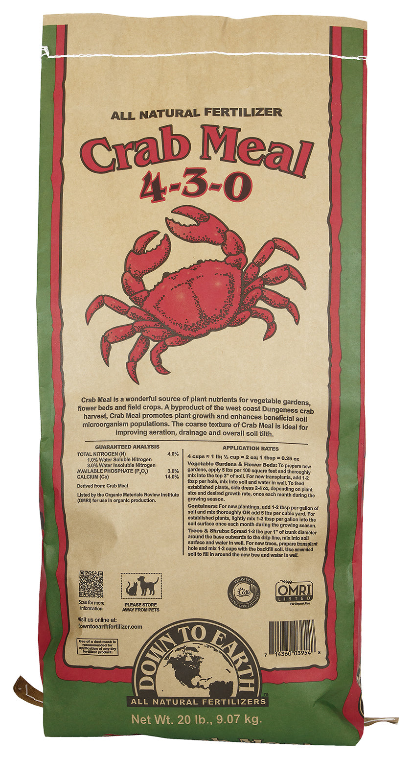 Distributeurs au bout du monde, Les pieds sur terre 03922 20 Lbs de farine de crabe Engrais naturel 4-3-0