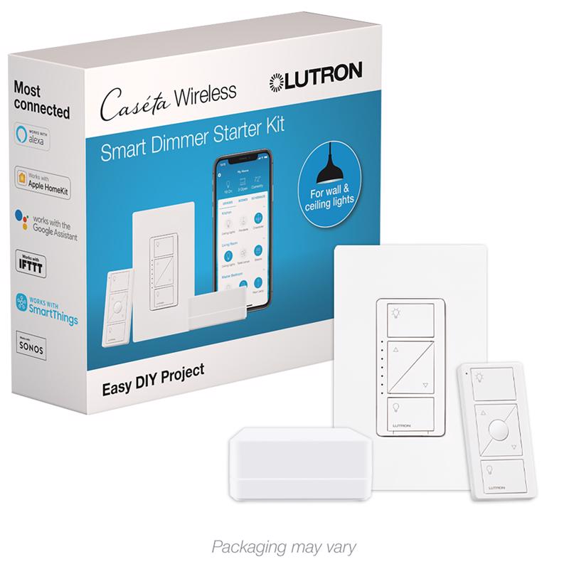 LUTRON ELECTRONICS CO, Lutron Caseta White 150 W Wireless Dimmer Switch w/Remote Control 1 pk