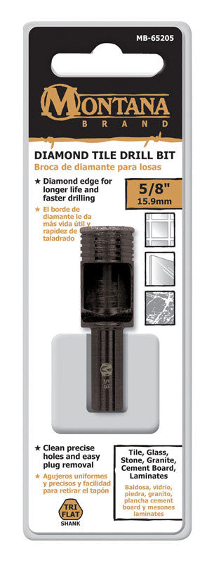 ROCKY MOUNTAIN TWIST, Montana Brand 5/8 in. Alloy Steel Drill Bit 3-Flat Shank 1 pc