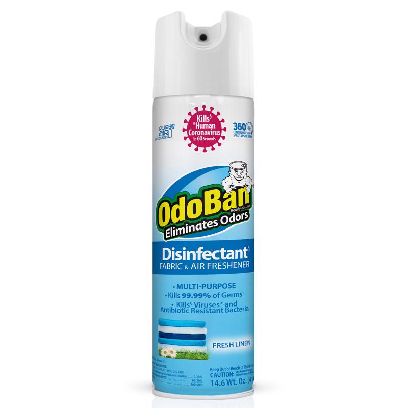 OdoBan, OdoBan Fresh Linen Scent Désinfectant Tissu et Rafraîchisseur d'air 14.6 oz (Pack de 12)