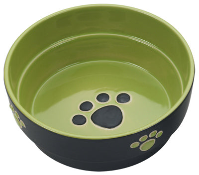 SPOT, Plat pour chien, grès vert, 7-in.