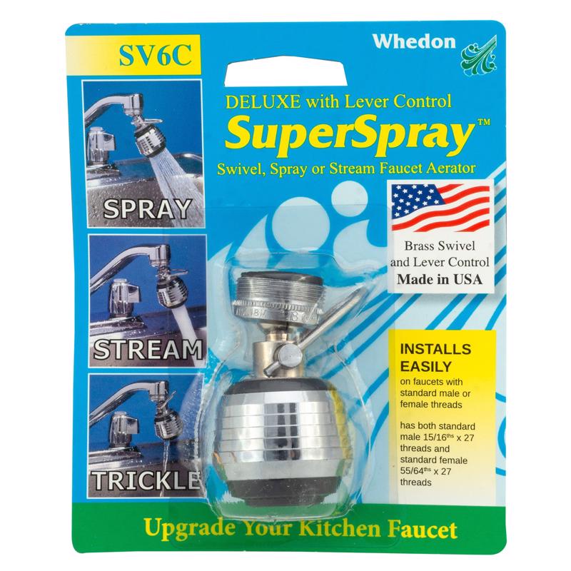 WHEDON PRODUCTS INC, Pulvérisateur SuperSpray à double filetage 15/16 in.- 27M x 55/64 in.-27F chromé pivotant