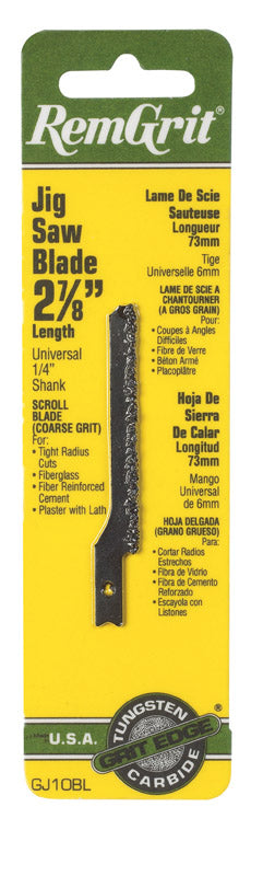 DISSTON CO, RemGrit 2-7/8 in. Carbide Grit Universal Jig Saw Blade Assorted TPI 1 pk