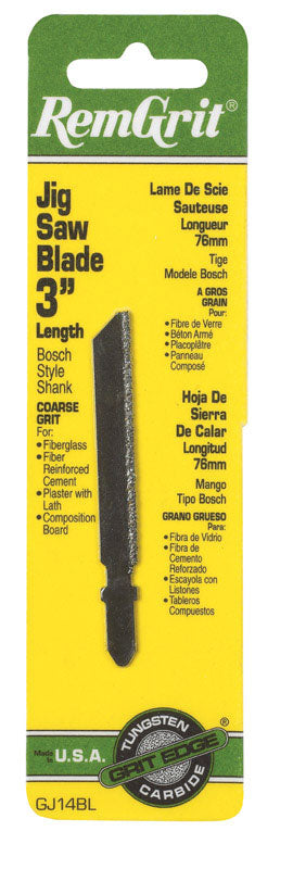 DISSTON CO, RemGrit 3 in. Carbide Grit T-Shank Bosch Jig Saw Blade 1 pk