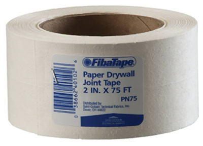 SAINT-GOBAIN ADFORS AMERICA INC, Saint-Gobain ADFORS 75 pi L X 2-1/16 po L Ruban à joint pour cloison sèche en papier blanc 75 pi L X 2-1/16 po L. W Paper White Drywall Joint Tape