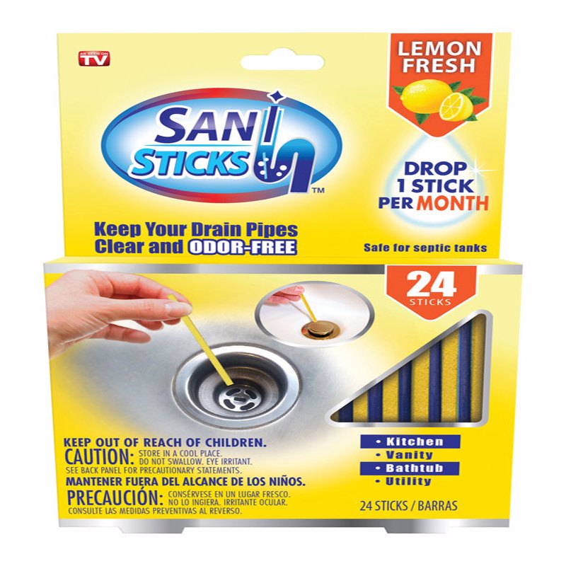 HAMPTON DIRECT, Sani Sticks As Seen On TV Lemon Fresh Scentrated Deodorizing Multi-Purpose Cleaner Stick (paquet de 6)