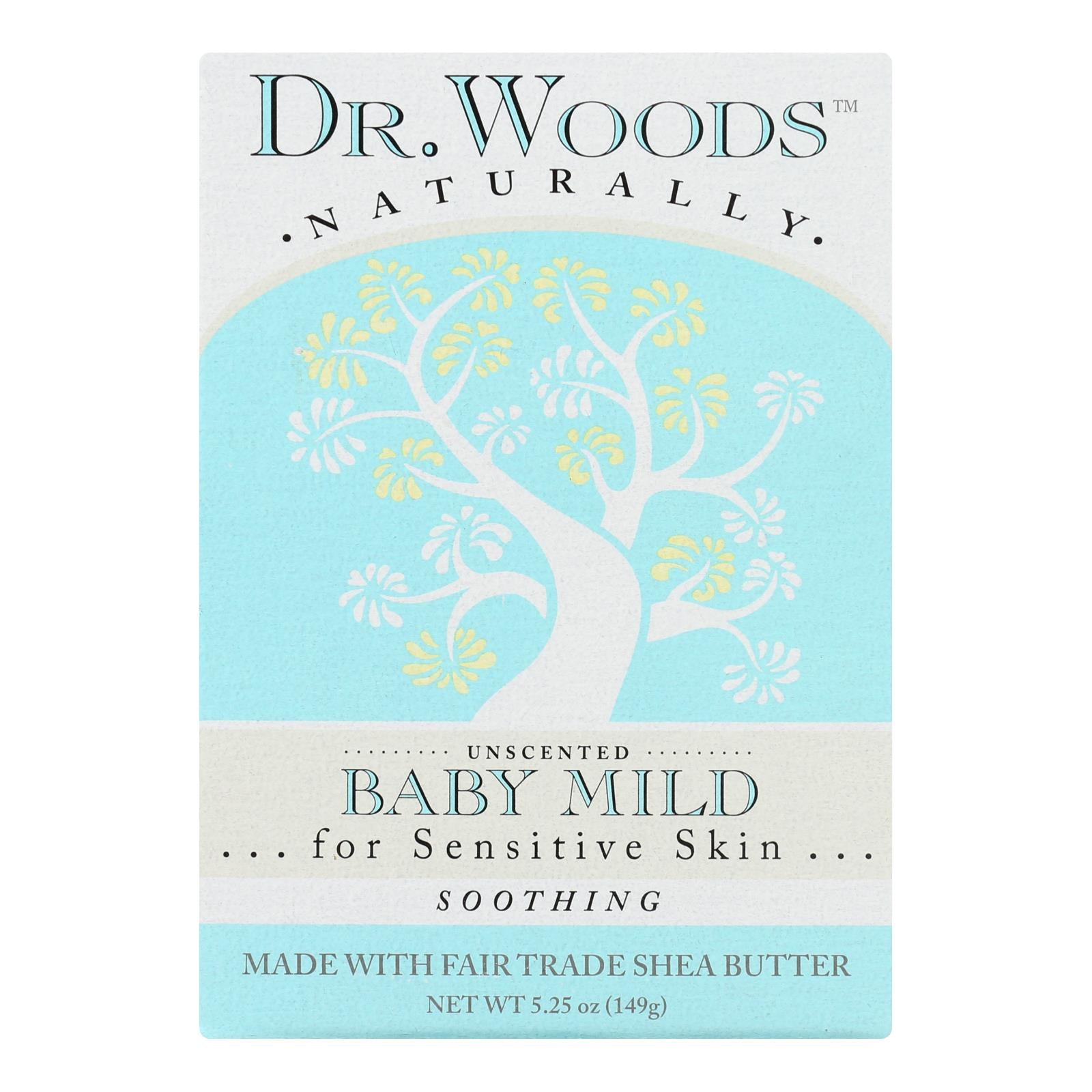 Dr. Woods, Savon en barre Dr. Woods Baby Mild Unscented - 5.25 oz