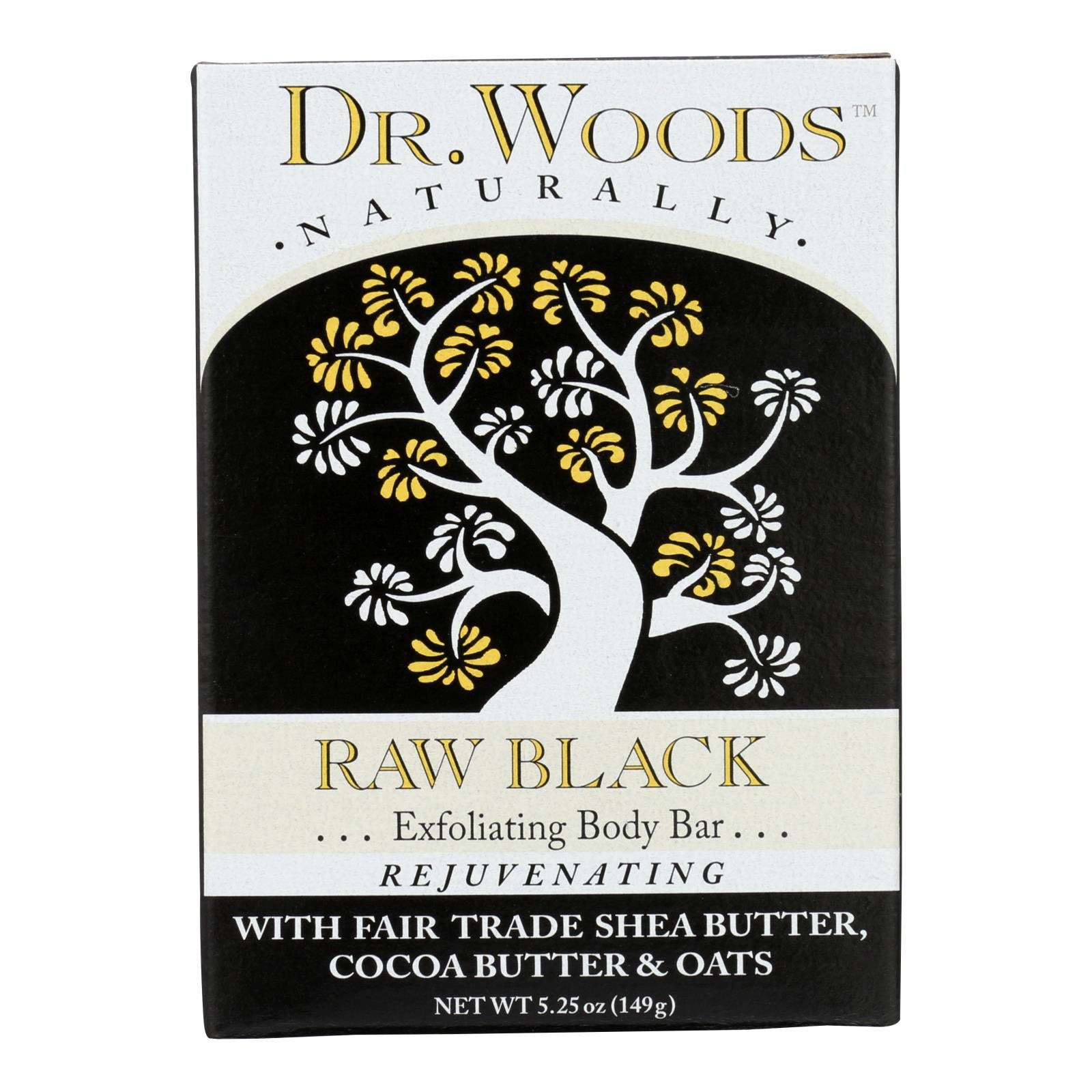 Dr. Woods, Savon en barre Dr. Woods Raw Black - 5.25 oz