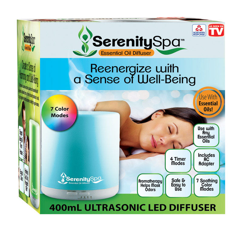 NORTHERN RESPONSE INTERNATIONAL LTD, Serenity Spa, tel que vu à la télé, diffuseur d'huiles essentielles Reenergize, plastique, 1 pk