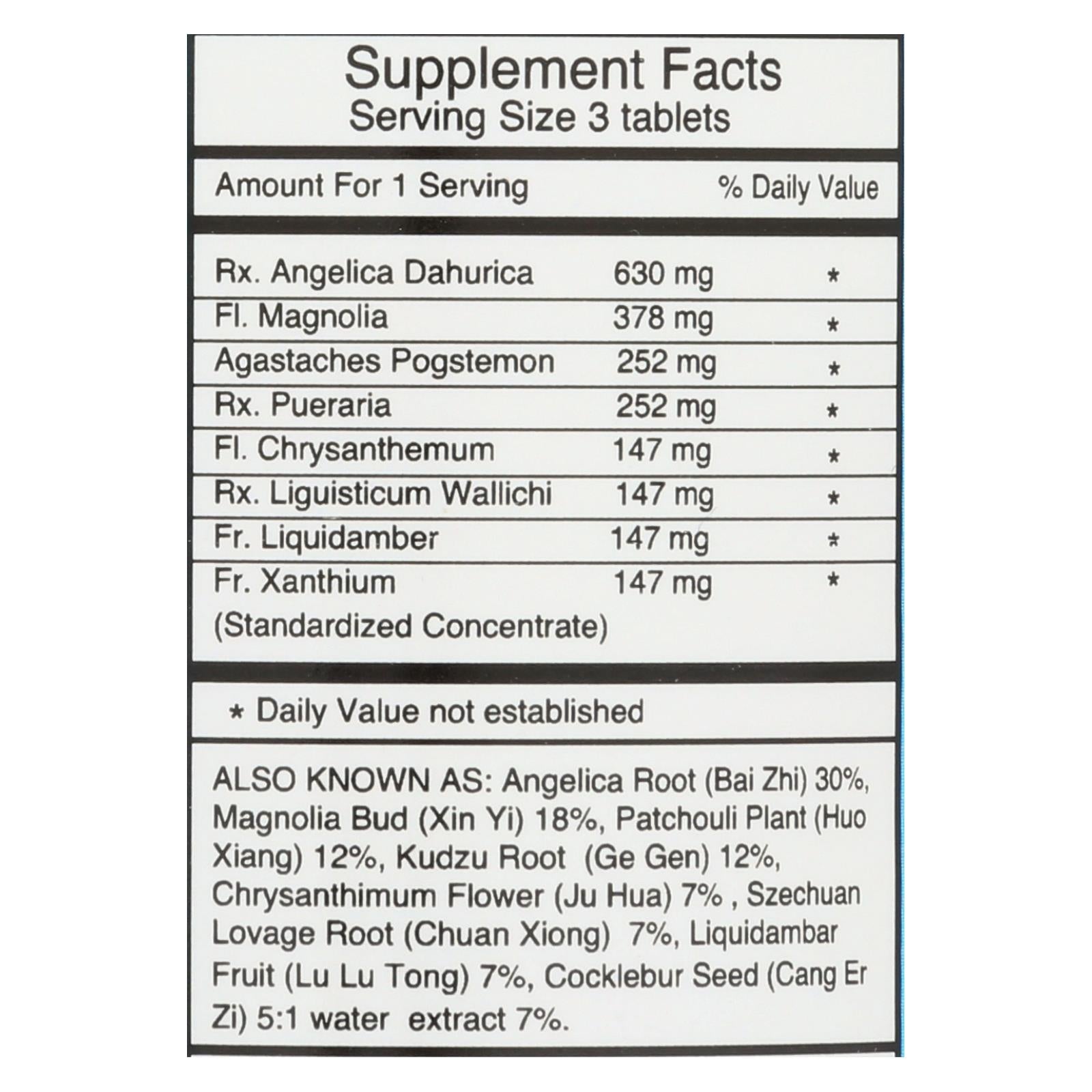 Dr. Shen'S, Shen's Formula B Pe Min Kan Wan Sinus and Nose Pill - 700 mg - 90 comprimés