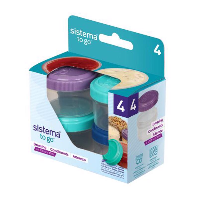 NEWELL BRANDS DISTRIBUTION LLC, Sistema Contenant de stockage alimentaire de couleurs assorties 1.18 oz. avec couvercle à vis (paquet de 12)