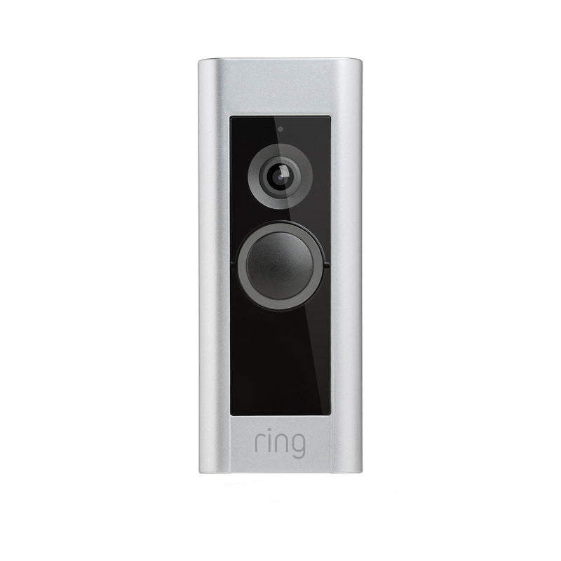 RING LLC, Sonnette vidéo filaire Ring Pro Satin Nickel Silver Metal/Plastic