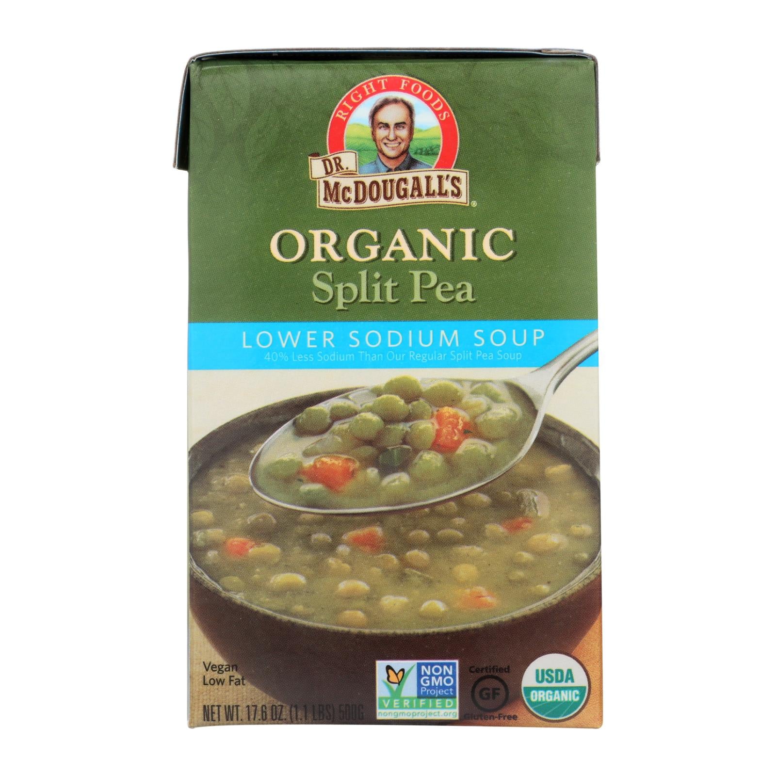 Dr. Mcdougall'S, Soupe à faible teneur en sodium aux pois cassés biologique du Dr McDougall - caisse de 6 - 17,6 oz (paquet de 6)