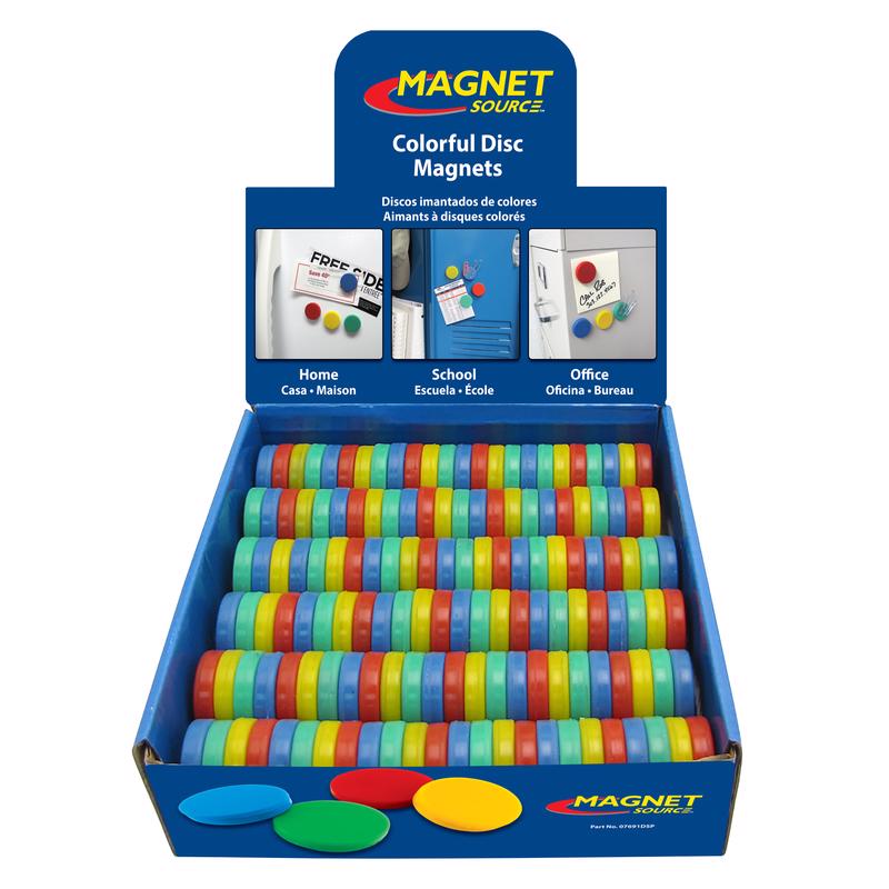 MASTER MAGNETICS INC, Source magnétique 1.25 in. L X 0.25 in. W Assorted Disc Magnets 0.5 lb. pull 1 pk