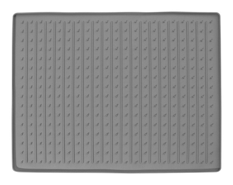 JASCOR HOUSEWARES INC, Ta Da 13.-11/16 in. L x 17-13/16 po. L x 1/4 po H Tapis d'évier en silicone gris