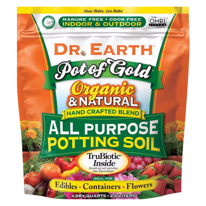 DR EARTH INC, Terre à pot d'or Terreau organique tout usage 4 qt (paquet de 12).