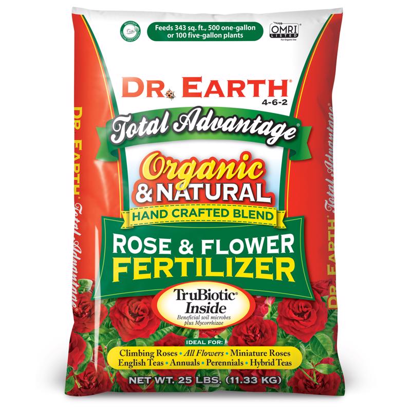 DR EARTH INC, Terre totale Avantage biologique Roses et fleurs 4-6-2 Engrais pour plantes 25 lb