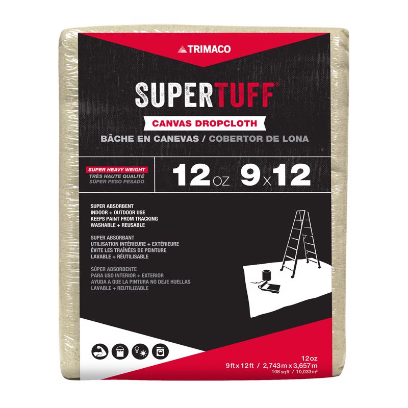 TRIMACO INC, Trimaco Supertuff 9 Ft. W X 12 Ft. L Toile Drop Cloth 1 Pk