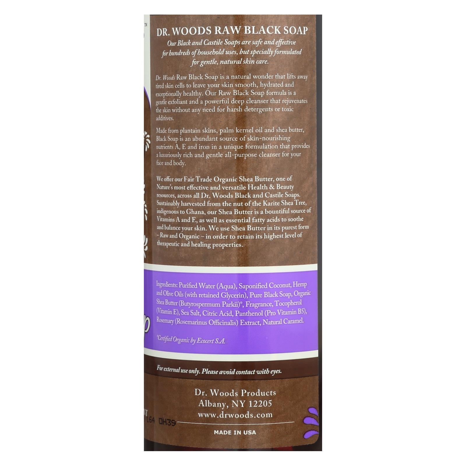 Dr. Woods, Woods Shea Vision Pure Black Soap with Organic Shea Butter - 16 fl oz