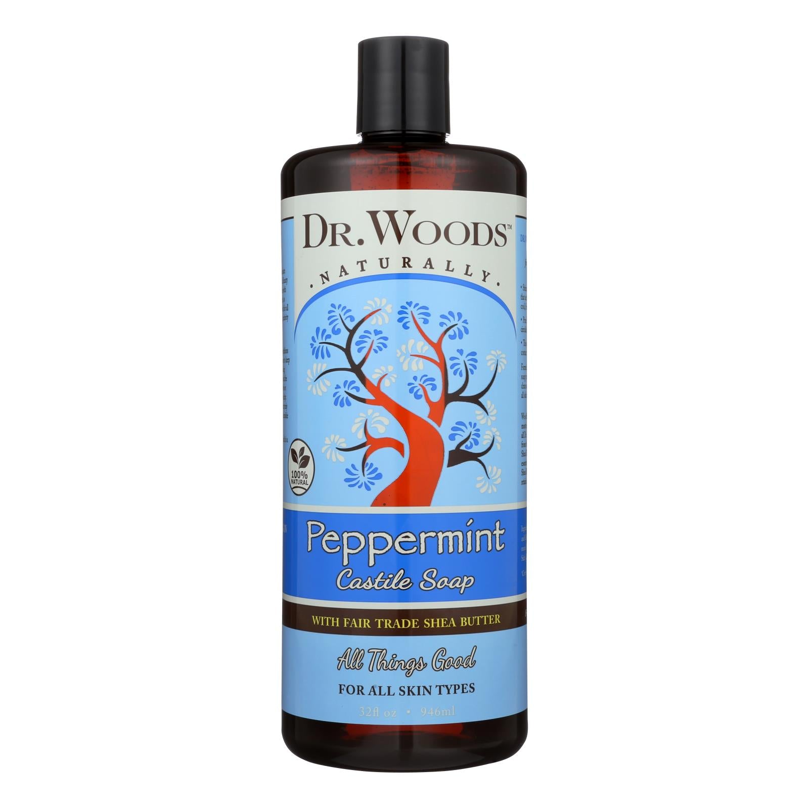 Dr. Woods, Woods Shea Vision Pure Castile Soap Peppermint with Organic Shea Butter - 32 fl oz